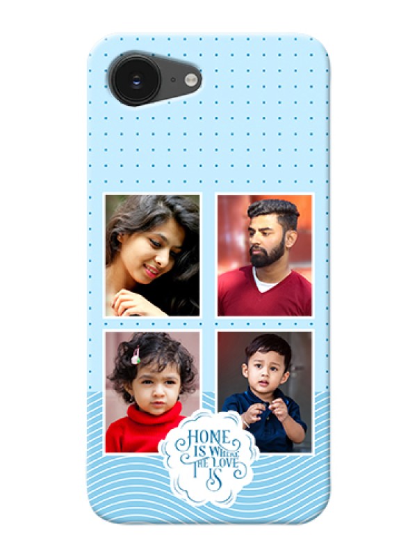 Custom iPhone 16e Custom Hard Phone Case - Cute Love Quote With 4 Pic Upload Design
