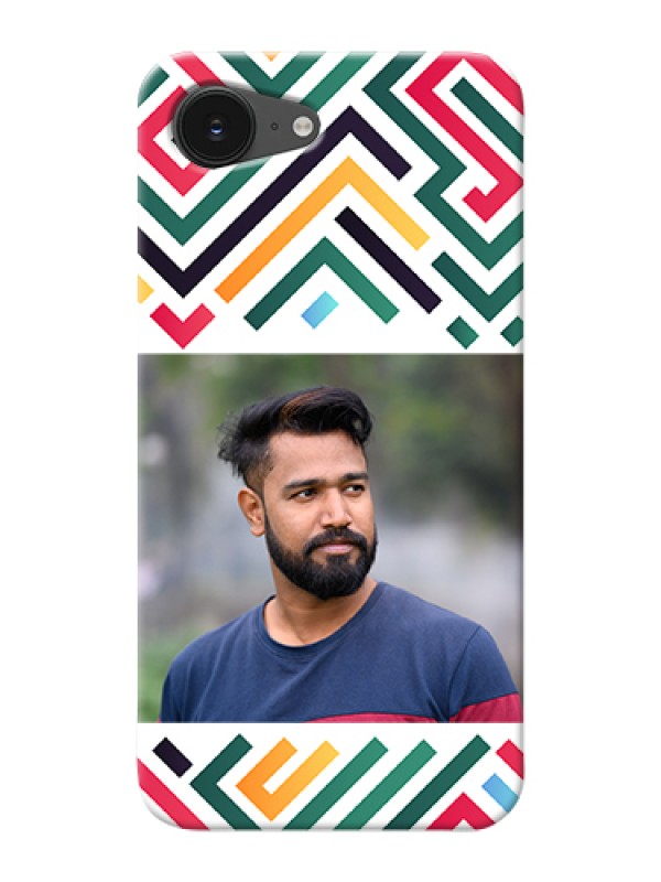 Custom iPhone 16e Custom Hard Phone Case - Colorful Maze Pattern Design