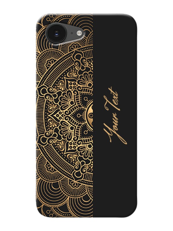 Custom iPhone 16e Custom Hard Phone Case - Mandala Art With Custom Text Design