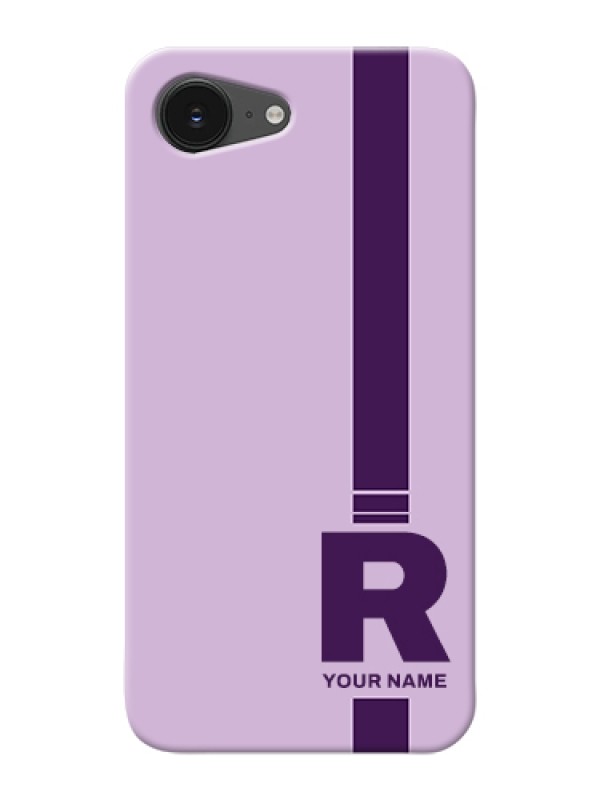 Custom iPhone 16e Custom Hard Phone Case - Simple Dual Tone Stripe With Name Design