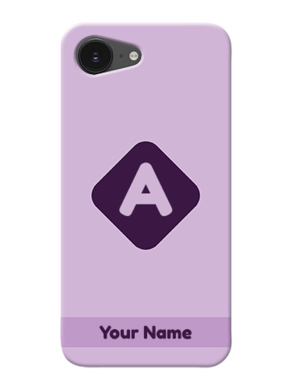Custom iPhone 16e Custom Hard Phone Case - Custom Letter In Curved Badge Design