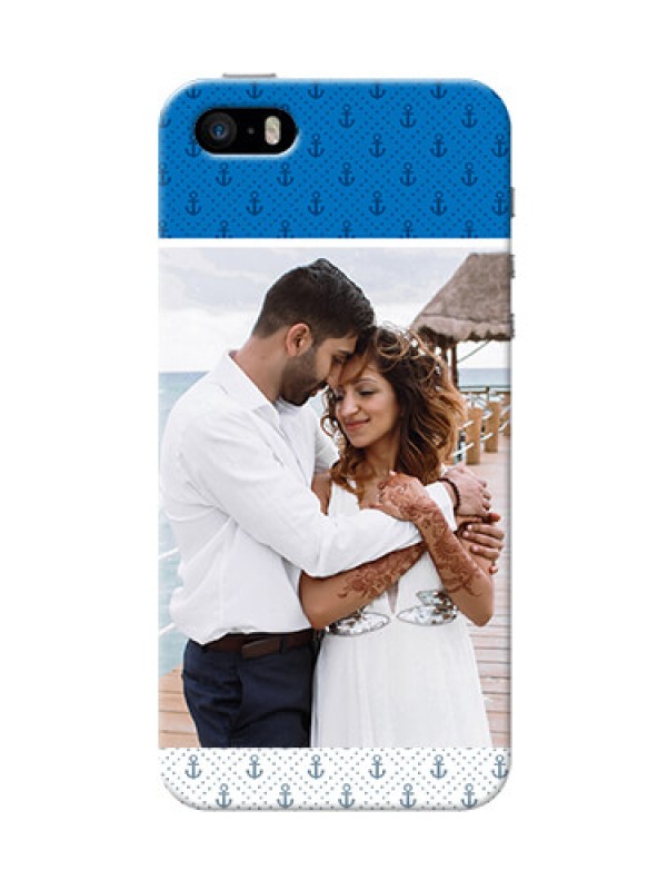 Custom iPhone 5s Mobile Phone Covers: Blue Anchors Design