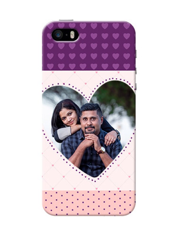 Custom iPhone 5s Mobile Back Covers: Violet Love Dots Design