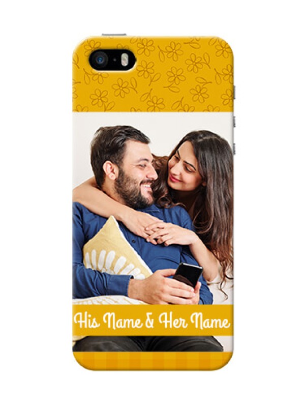 Custom iPhone 5s mobile phone covers: Yellow Floral Design