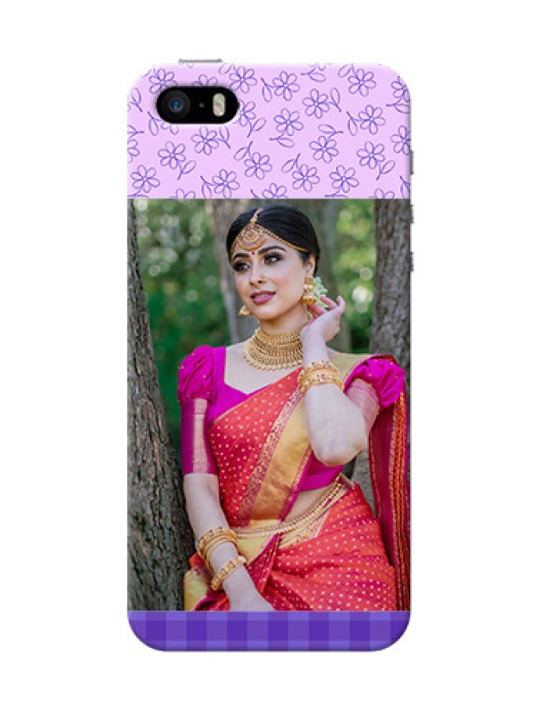 Custom iPhone 5s Mobile Cases: Purple Floral Design