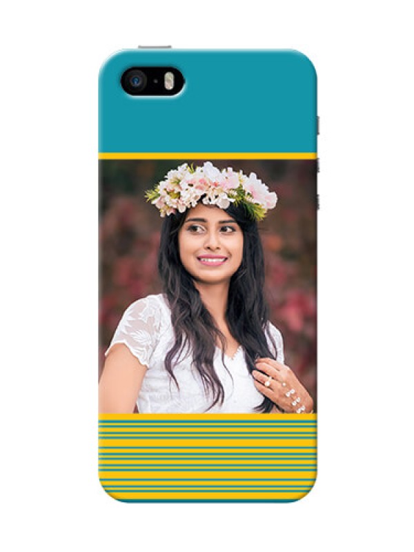Custom iPhone 5s personalized phone covers: Yellow & Blue Design 