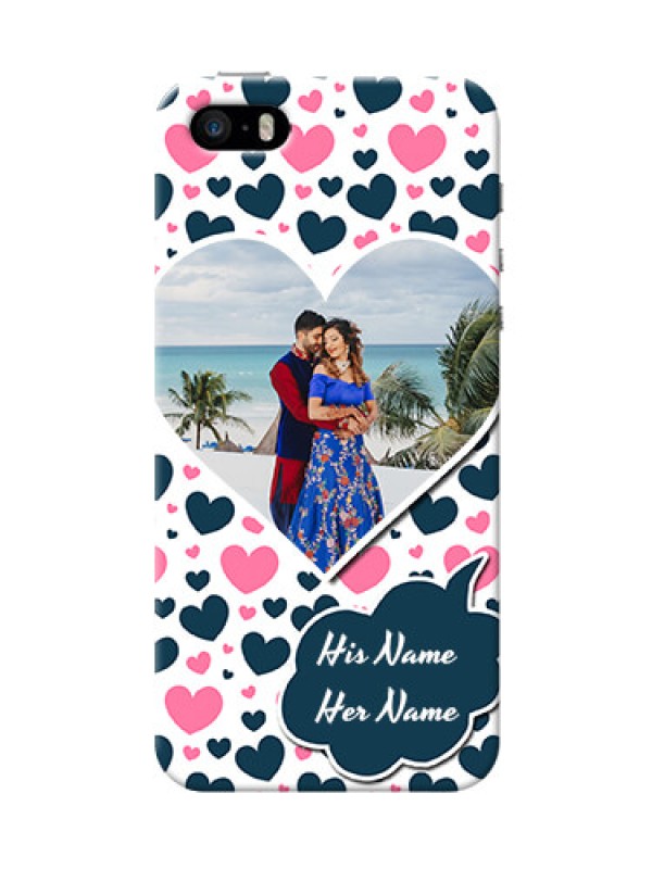 Custom iPhone 5s Mobile Covers Online: Pink & Blue Heart Design