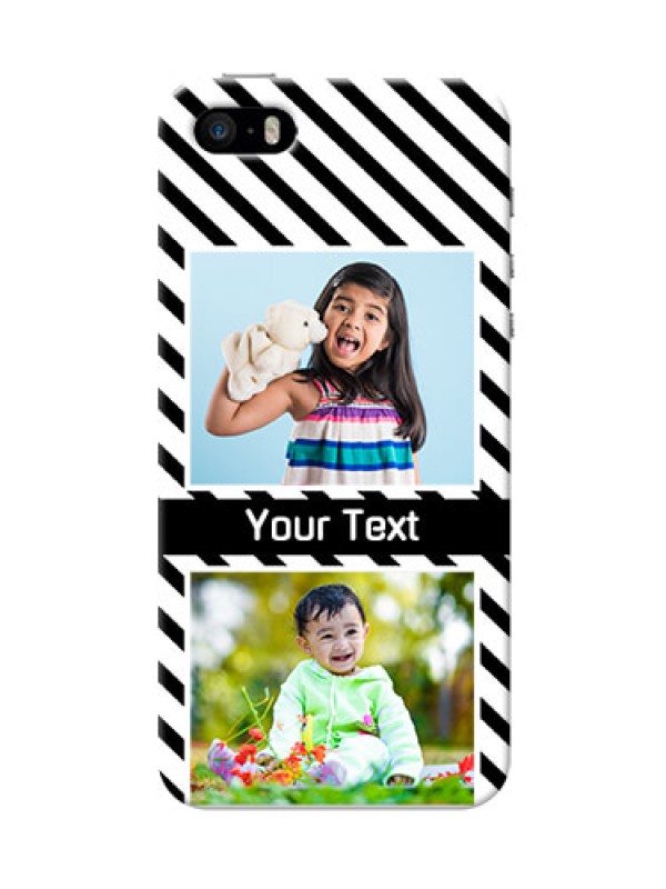 Custom iPhone 5s Back Covers: Black And White Stripes Design