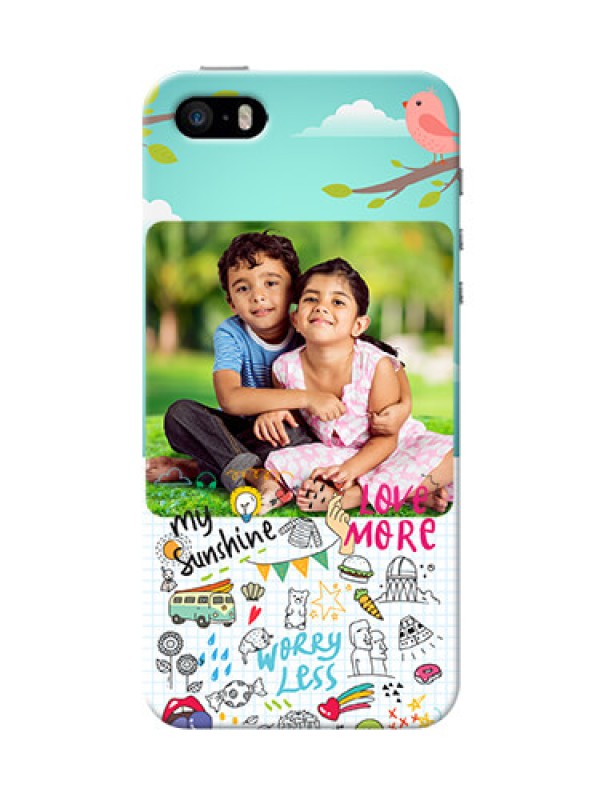 Custom iPhone 5s phone cases online: Doodle love Design