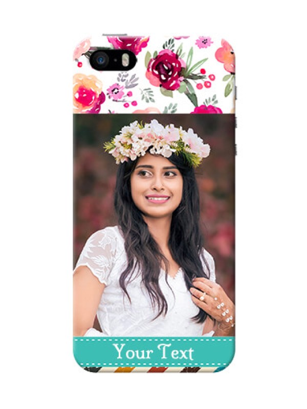 Custom iPhone 5s Personalized Mobile Cases: Watercolor Floral Design