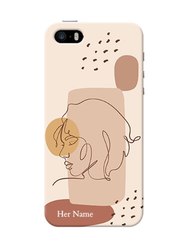 Custom iPhone 5s Custom Phone Covers: Calm Woman line art Design
