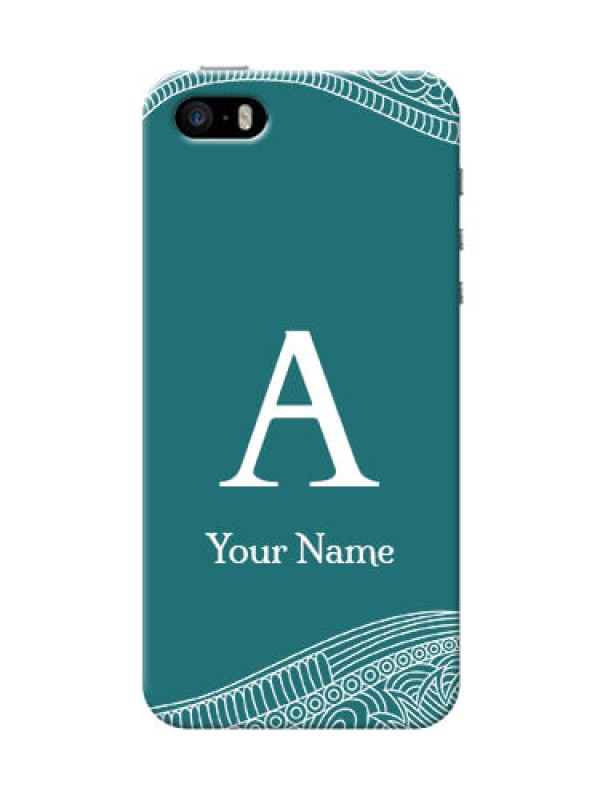 Custom iPhone 5s Mobile Back Covers: line art pattern with custom name Design