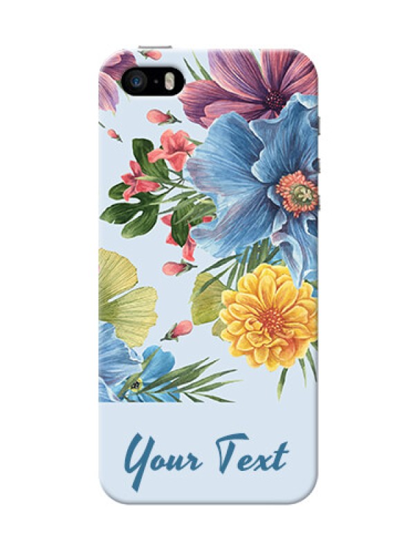 Custom iPhone 5s Custom Phone Cases: Stunning Watercolored Flowers Painting Design