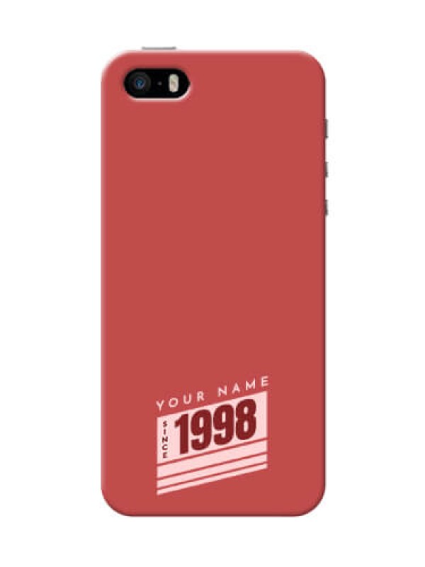 Custom iPhone 5s Phone Back Covers: Red custom year of birth Design