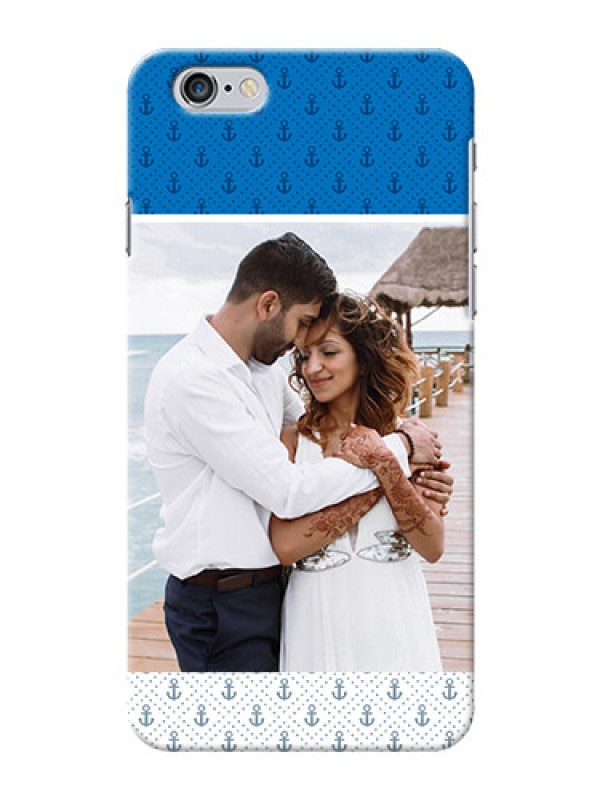 Custom iPhone 6 Plus Mobile Phone Covers: Blue Anchors Design