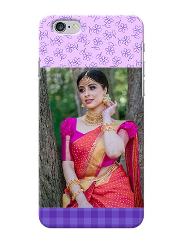 Custom iPhone 6 Plus Mobile Cases: Purple Floral Design