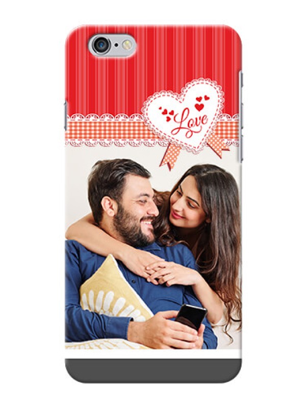 Custom iPhone 6 Plus phone cases online: Red Love Pattern Design