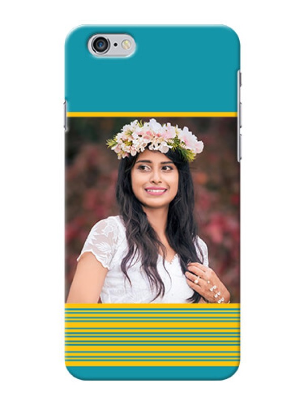 Custom iPhone 6 Plus personalized phone covers: Yellow & Blue Design 
