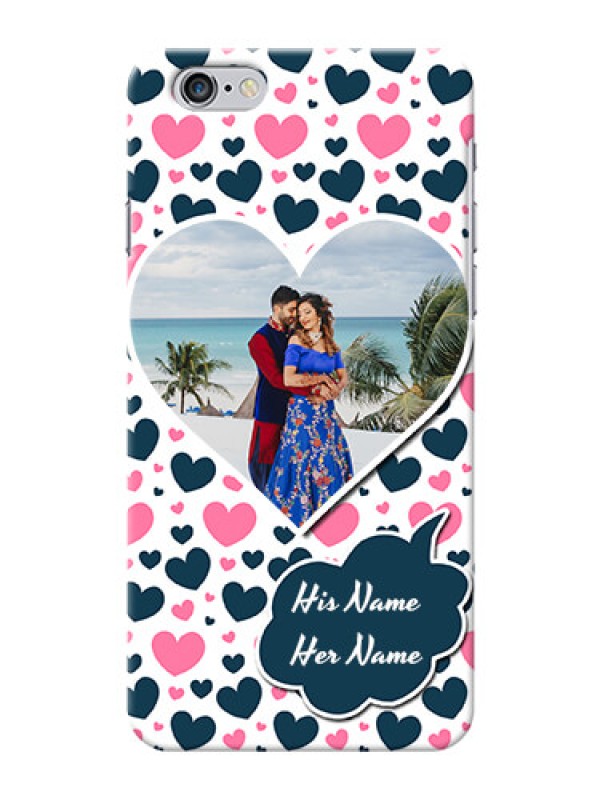 Custom iPhone 6 Plus Mobile Covers Online: Pink & Blue Heart Design