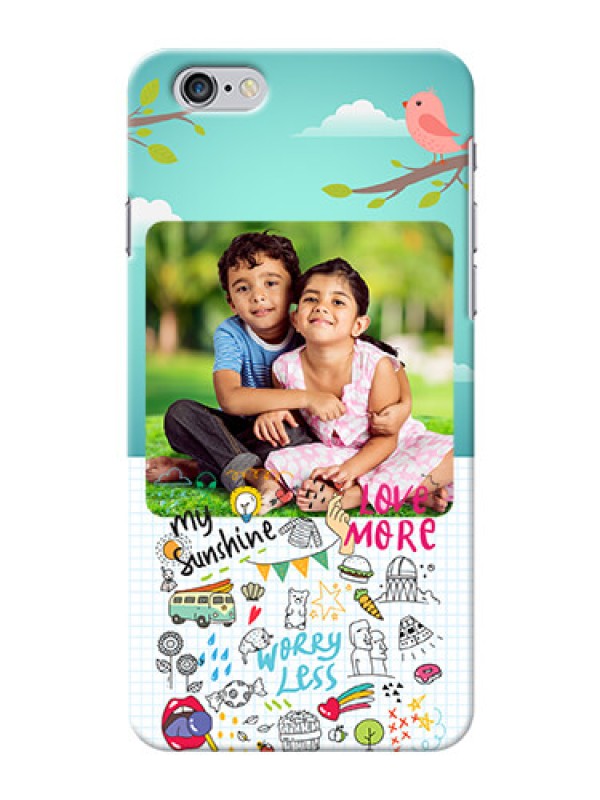 Custom iPhone 6 Plus phone cases online: Doodle love Design