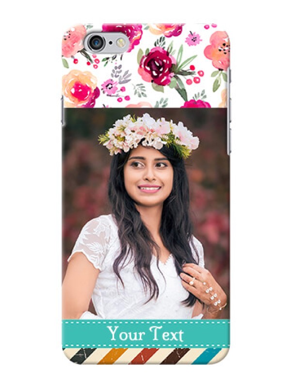 Custom iPhone 6 Plus Personalized Mobile Cases: Watercolor Floral Design