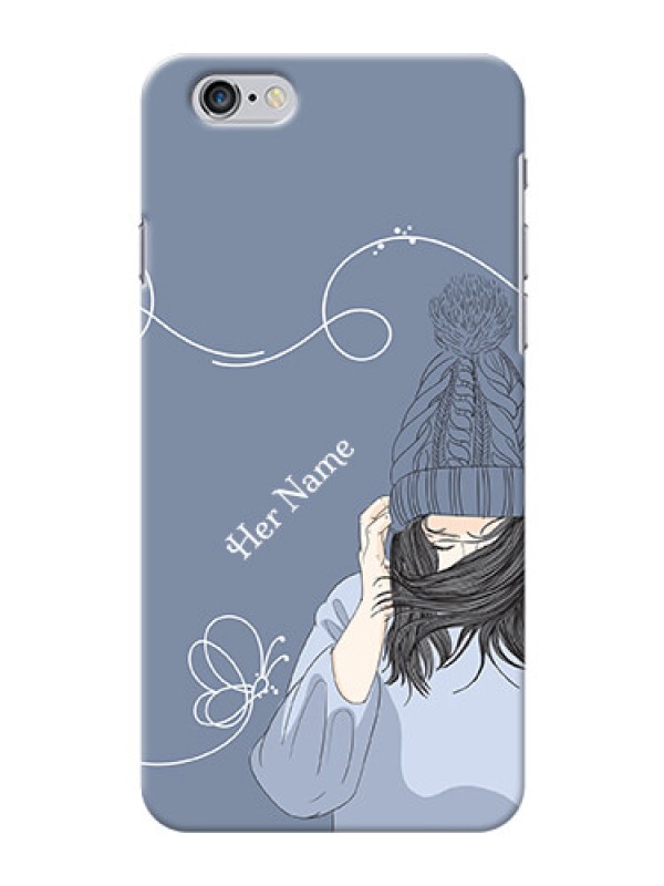 Custom iPhone 6 Plus Custom Mobile Case with Girl in winter outfit Design