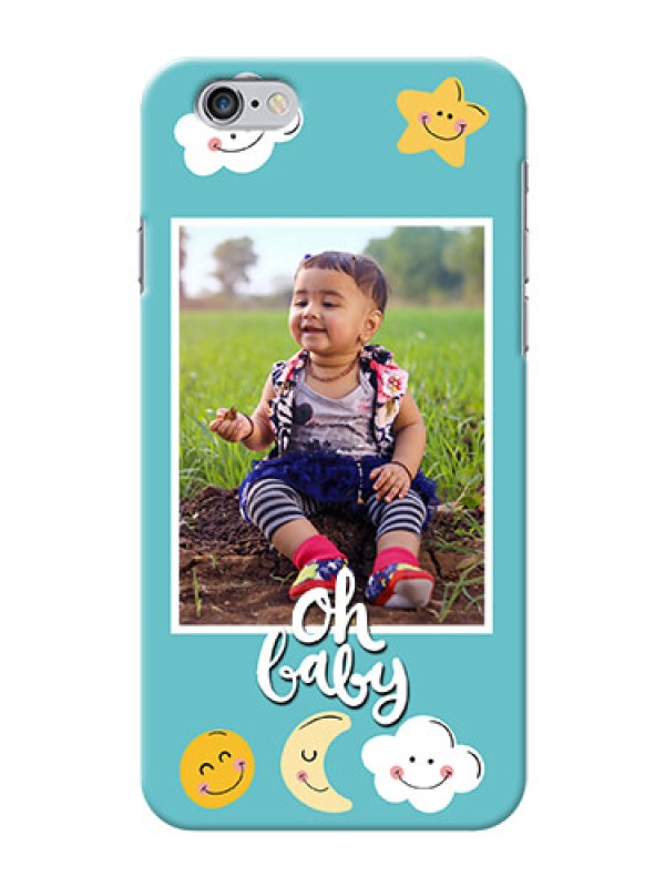 Custom iPhone 6 Personalised Phone Cases: Smiley Kids Stars Design