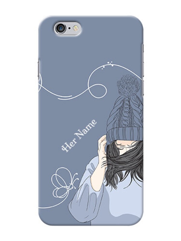 Custom iPhone 6 Custom Mobile Case with Girl in winter outfit Design