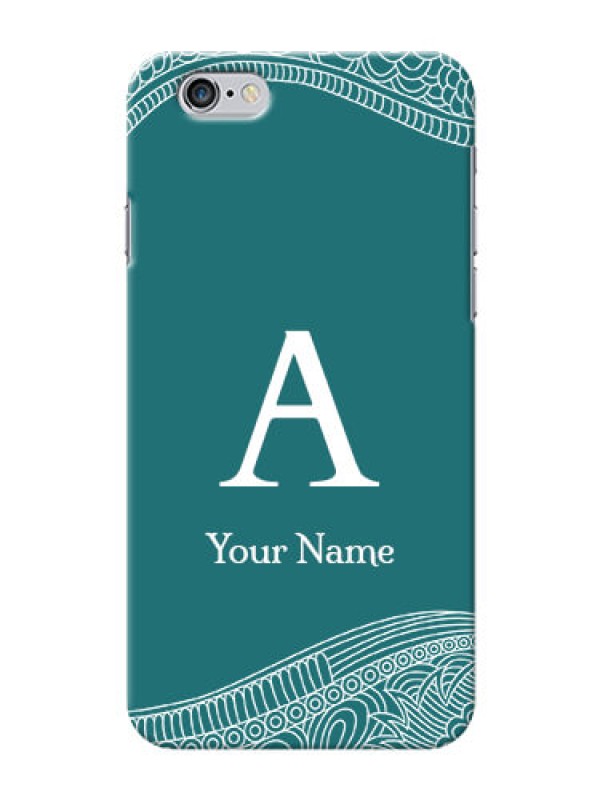 Custom iPhone 6 Mobile Back Covers: line art pattern with custom name Design