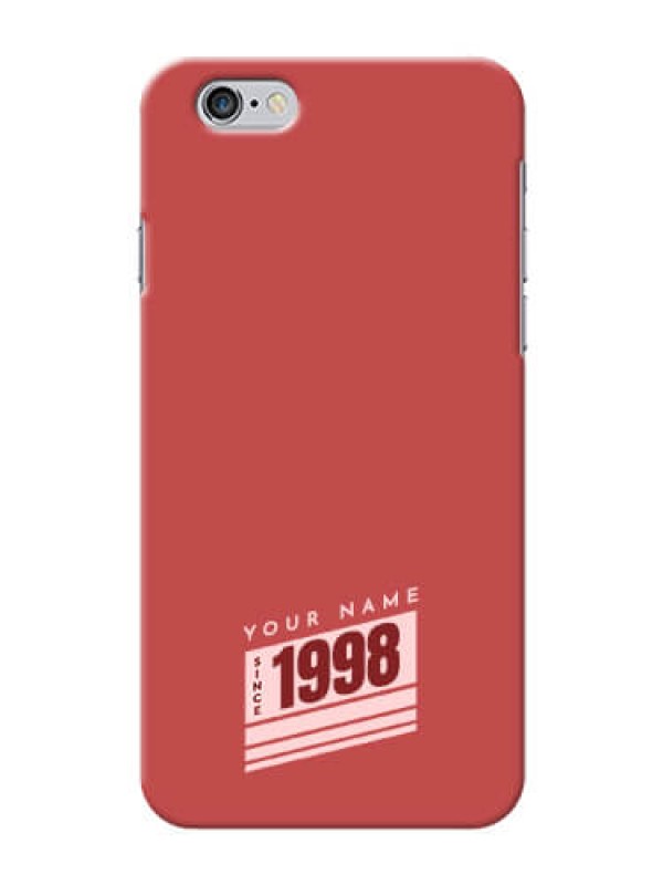 Custom iPhone 6 Phone Back Covers: Red custom year of birth Design