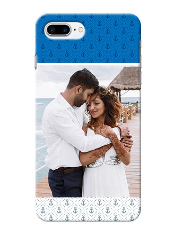Custom iPhone 7 Plus Mobile Phone Covers: Blue Anchors Design