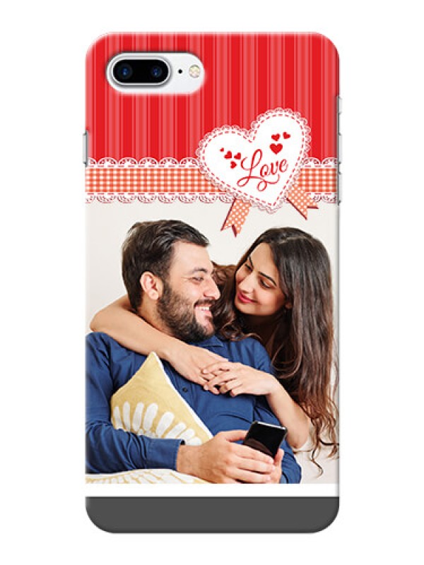 Custom iPhone 7 Plus phone cases online: Red Love Pattern Design