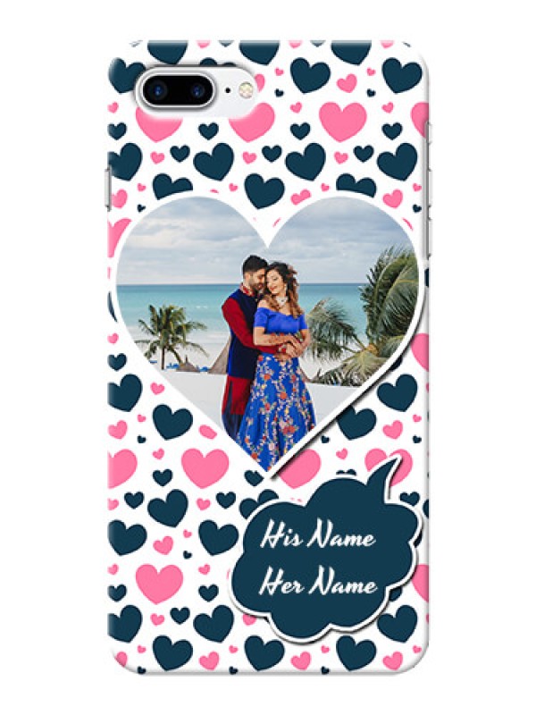 Custom iPhone 7 Plus Mobile Covers Online: Pink & Blue Heart Design