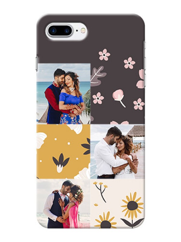Custom iPhone 7 Plus phone cases online: 3 Images with Floral Design