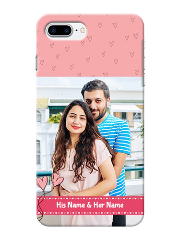 Custom iPhone 7 Plus phone back covers: Love Design Peach Color