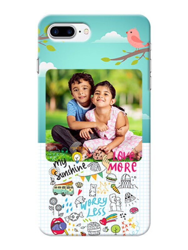 Custom iPhone 7 Plus phone cases online: Doodle love Design