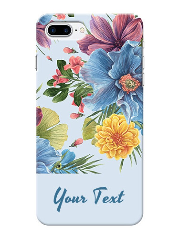 Custom iPhone 7 Plus Custom Phone Cases: Stunning Watercolored Flowers Painting Design