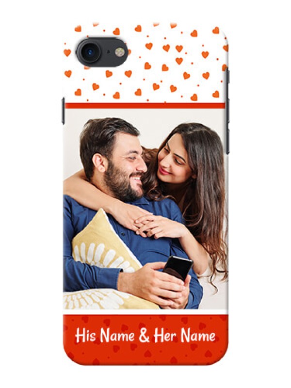Custom iPhone 7 Phone Back Covers: Orange Love Symbol Design