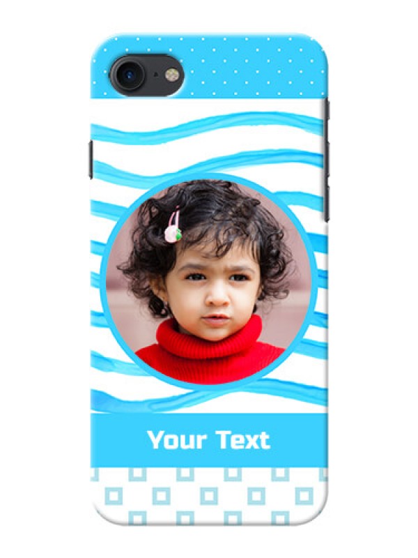 Custom iPhone 7 phone back covers: Simple Blue Case Design