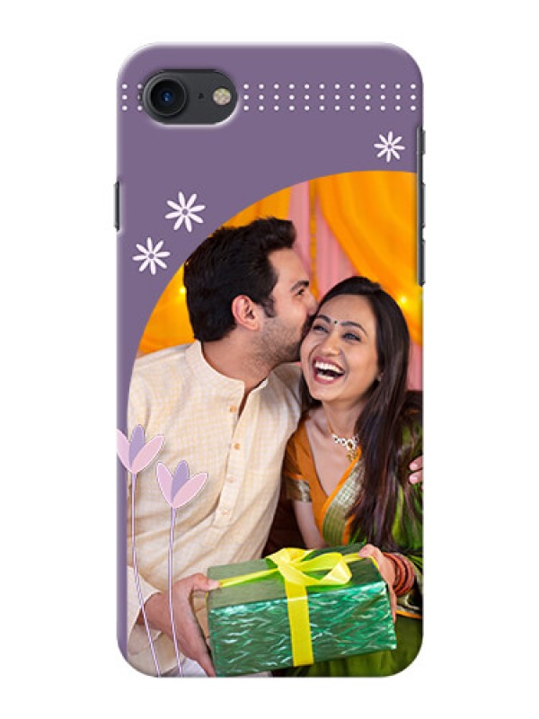 Custom iPhone 7 Phone covers for girls: lavender flowers design 