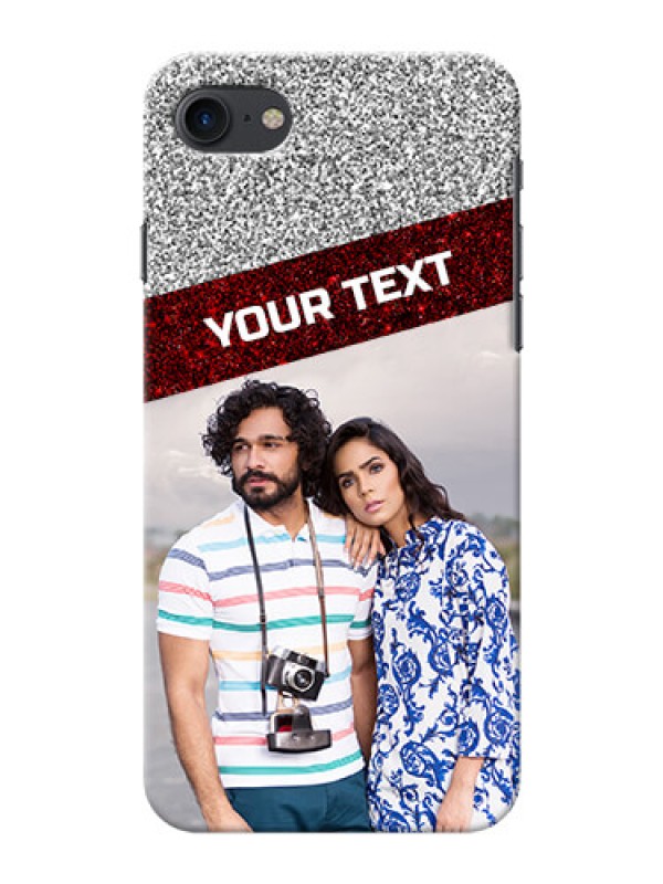 Custom iPhone 7 Mobile Cases: Image Holder with Glitter Strip Design