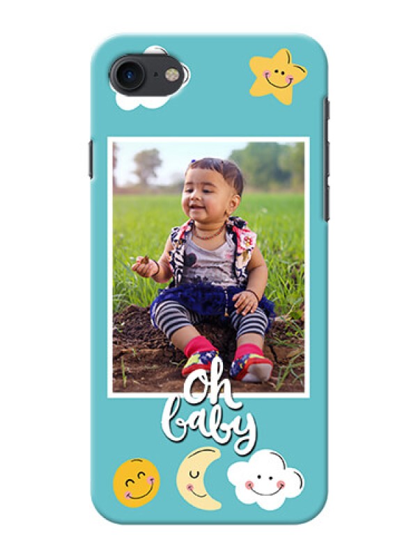 Custom iPhone 7 Personalised Phone Cases: Smiley Kids Stars Design