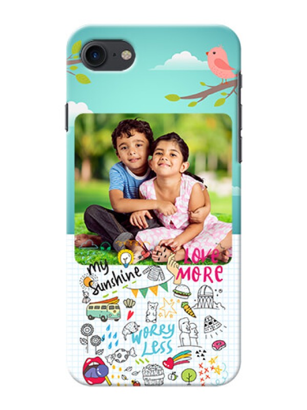 Custom iPhone 7 phone cases online: Doodle love Design