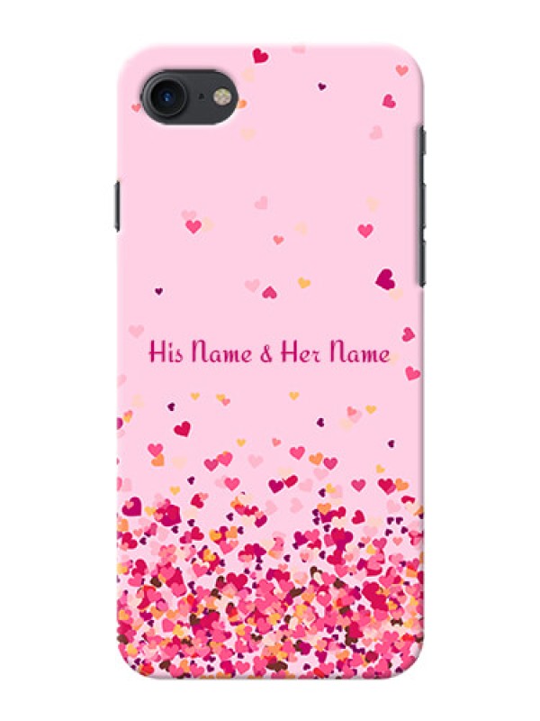 Custom iPhone 7 Phone Back Covers: Floating Hearts Design