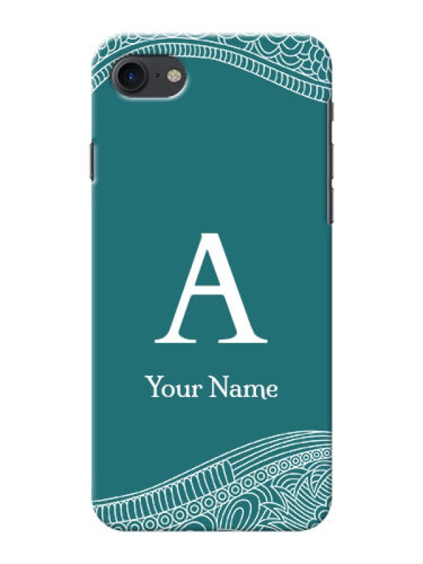Custom iPhone 7 Mobile Back Covers: line art pattern with custom name Design