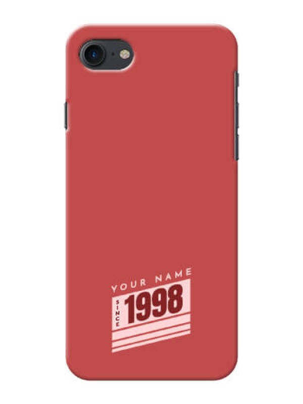 Custom iPhone 7 Phone Back Covers: Red custom year of birth Design