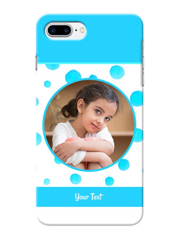 Custom iPhone 8 Plus Custom Phone Covers: Blue Bubbles Pattern Design