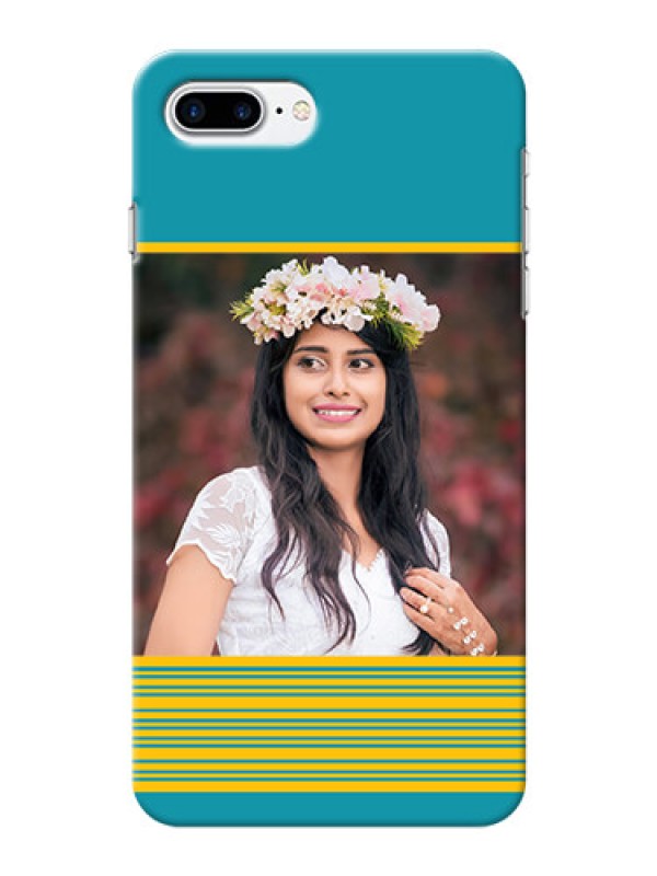 Custom iPhone 8 Plus personalized phone covers: Yellow & Blue Design 