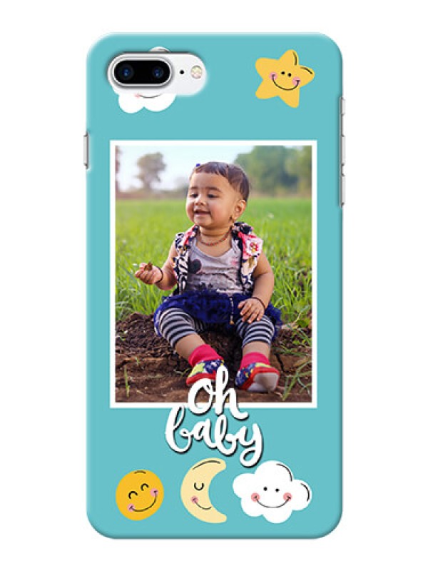 Custom iPhone 8 Plus Personalised Phone Cases: Smiley Kids Stars Design