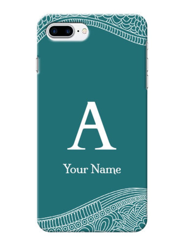 Custom iPhone 8 Plus Mobile Back Covers: line art pattern with custom name Design